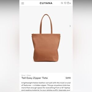 Cuyana Tall Easy Zipper Tote Excellent condition
